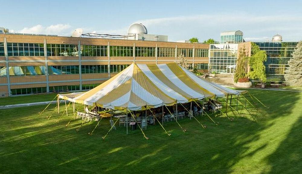 Large tent on lawn